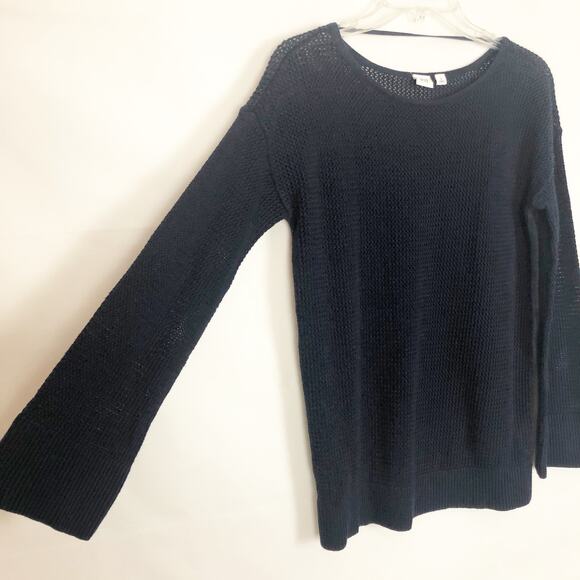Gap Bell Sleeve Mesh Blue Pullover Sweater Size S - Picture 5 of 11